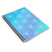 Load image into Gallery viewer, Blue Roses Spiral Notebook - Ruled Line
